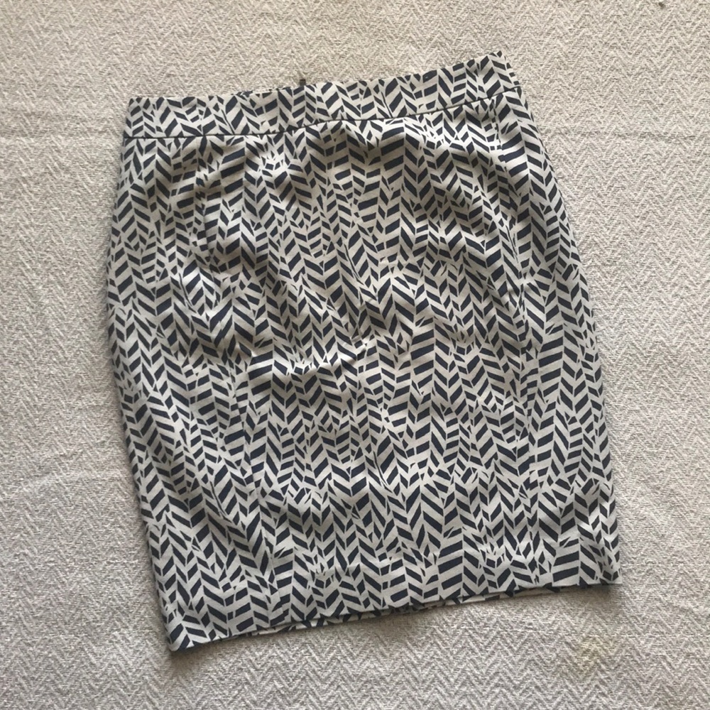 NWT - Blue and Cream Pencil Skirt